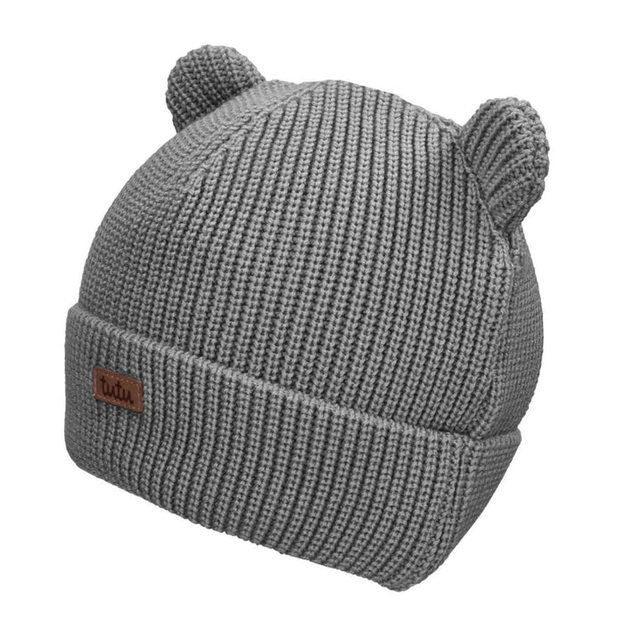 Tutu Youth Merino Wool Beanie Hat Grey Bear EU 50-54 New