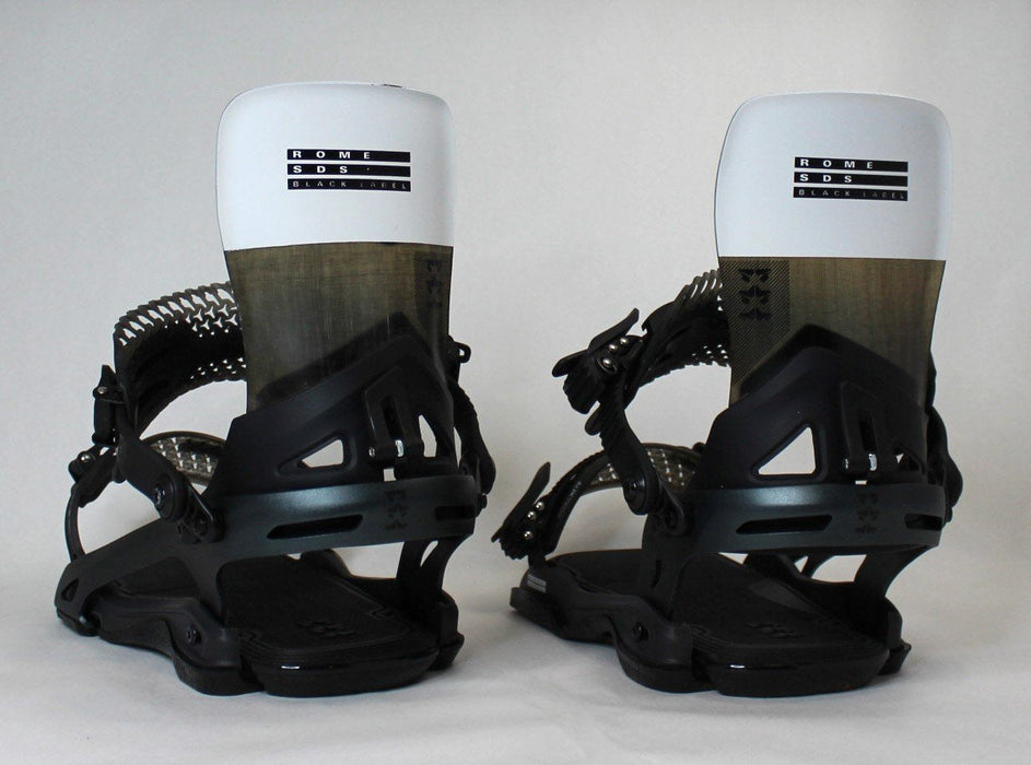 Rome Black Label Snowboard Bindings M/L (Men's US 7.5-10) Black/White 2025 Demo