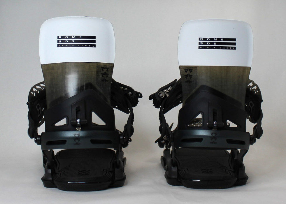 Rome Black Label Snowboard Bindings M/L (Men's US 7.5-10) Black/White 2025 Demo