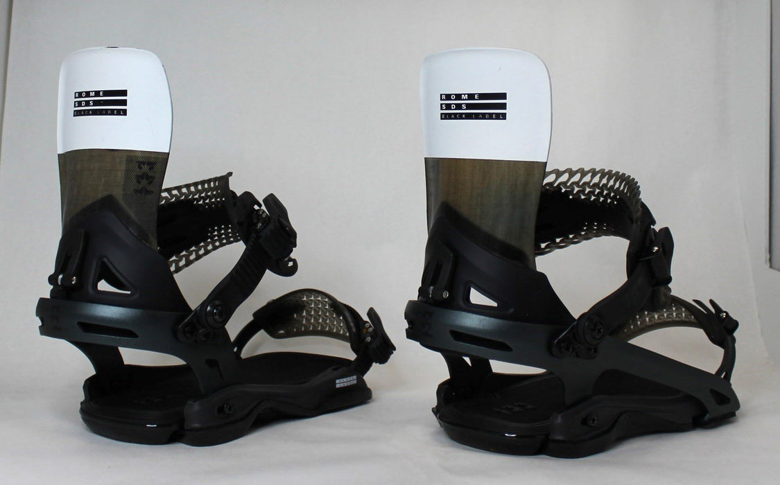 Rome Black Label Snowboard Bindings M/L (Men's US 7.5-10) Black/White 2025 Demo