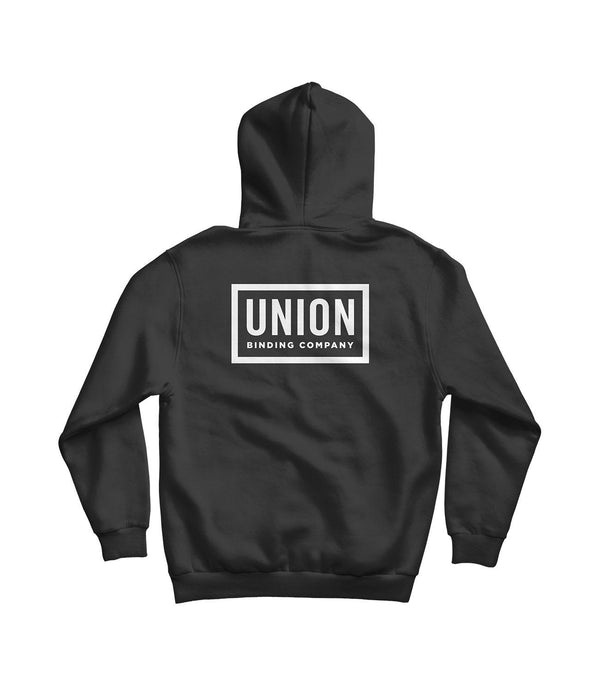 Union Binding Company Fleece Lined Team Hoodie Men's Size Medium Black New