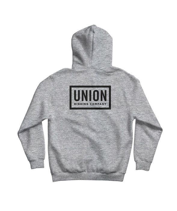 Union Binding Company Fleece Lined Team Hoodie Men's Size Medium Heather Grey