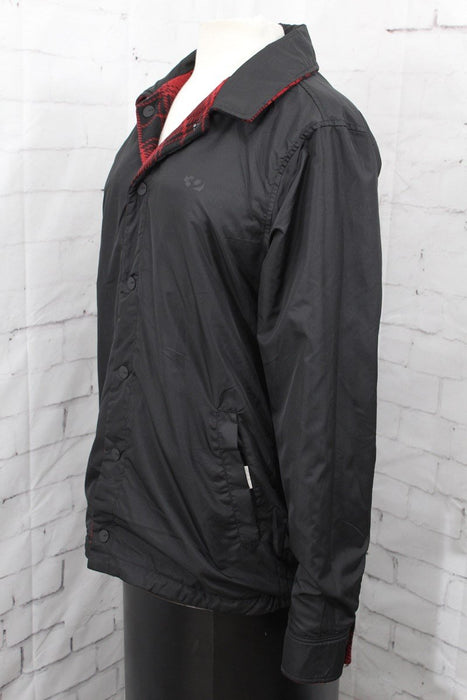 ThirtyTwo Drifter Polar Fleece Reversible Jacket, Men's Small, Black / Red