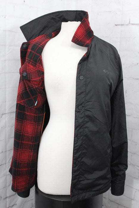 ThirtyTwo Drifter Polar Fleece Reversible Jacket, Men's Small, Black / Red