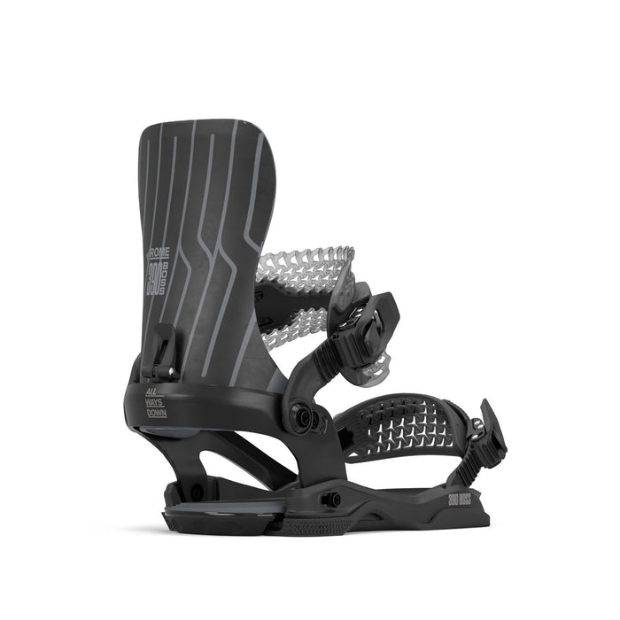 rome bindings snowboard Rome 390 Boss AW Snowboard Bindings M/L (Men's US 7.5-10) Black New 20 — Boarderline Insanity