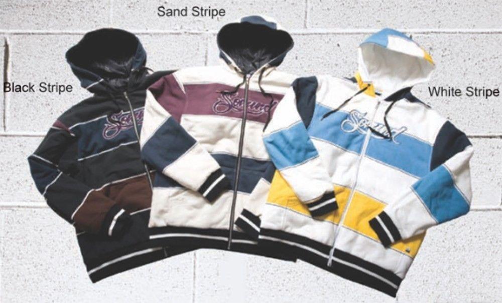 Sound Snowboarding Full Zip Lined Hoodie Men's Small Technine Black Stripe