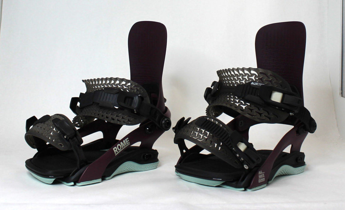 Rome Brass Snowboard Bindings, Small (Women's US 6.5 - 8.5), Plum 2025 Demo