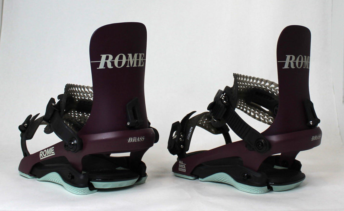 Rome Brass Snowboard Bindings, Small (Women's US 6.5 - 8.5), Plum 2025 Demo