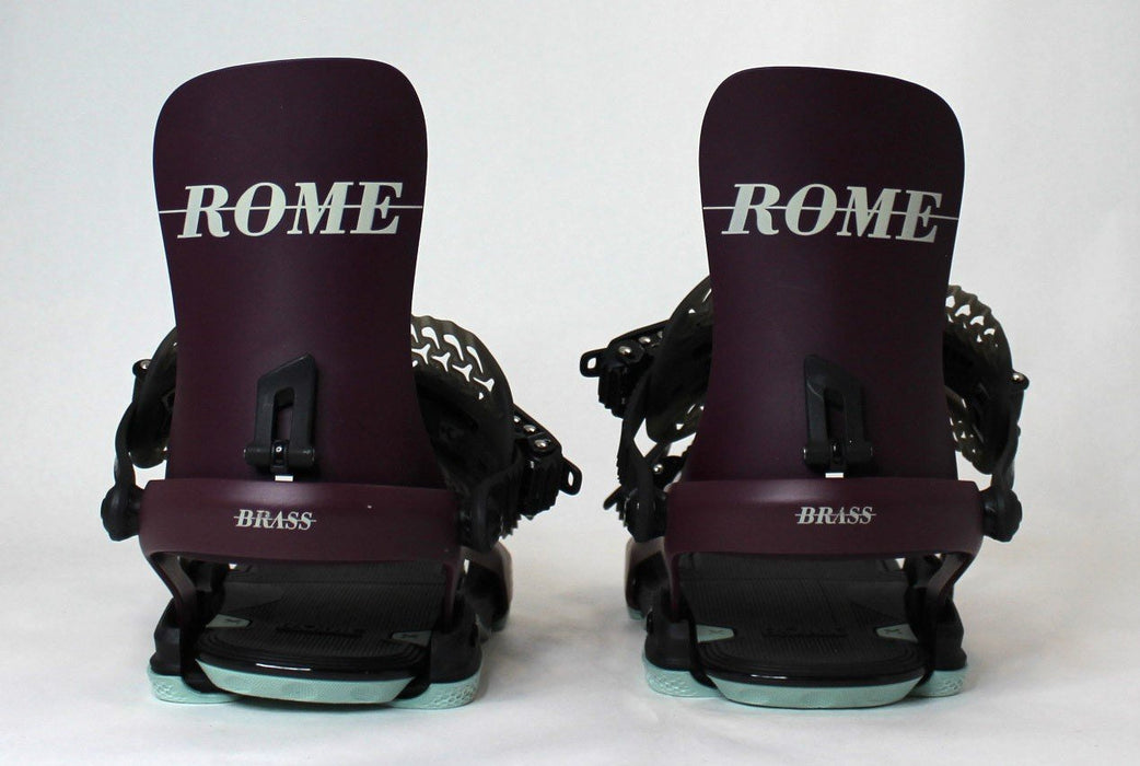 Rome Brass Snowboard Bindings, Small (Women's US 6.5 - 8.5), Plum 2025 Demo