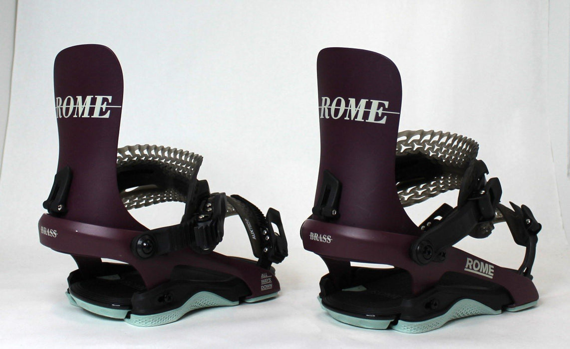 Rome Brass Snowboard Bindings, Small (Women's US 6.5 - 8.5), Plum 2025 Demo