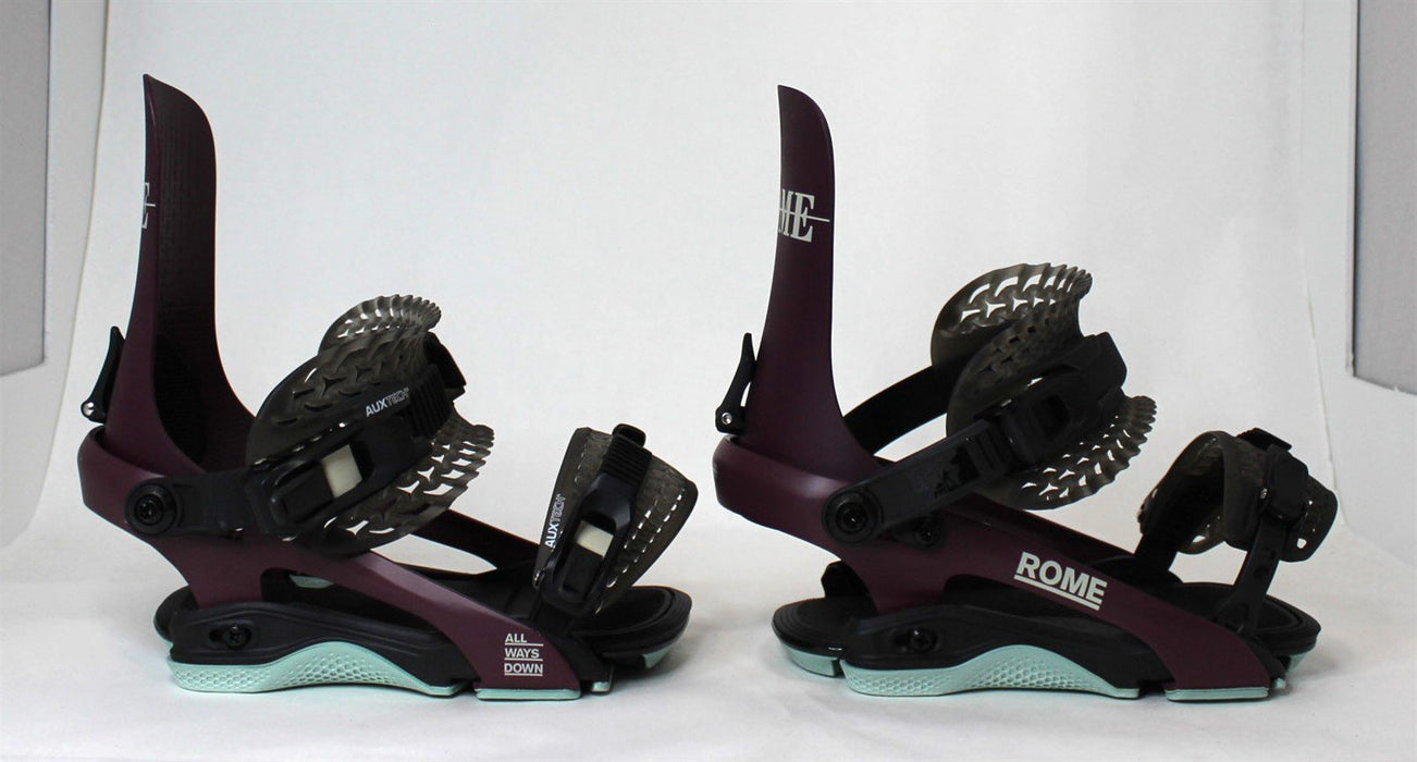 Rome Brass Snowboard Bindings, Small (Women's US 6.5 - 8.5), Plum 2025 Demo