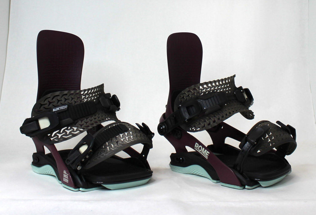 Rome Brass Snowboard Bindings, Small (Women's US 6.5 - 8.5), Plum 2025 Demo