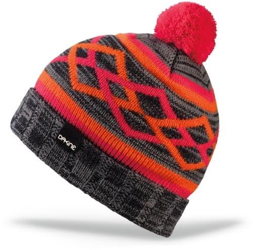 Dakine Alyssa Pom Beanie, Women's One Size O/S, Charcoal / Orange / Pink New