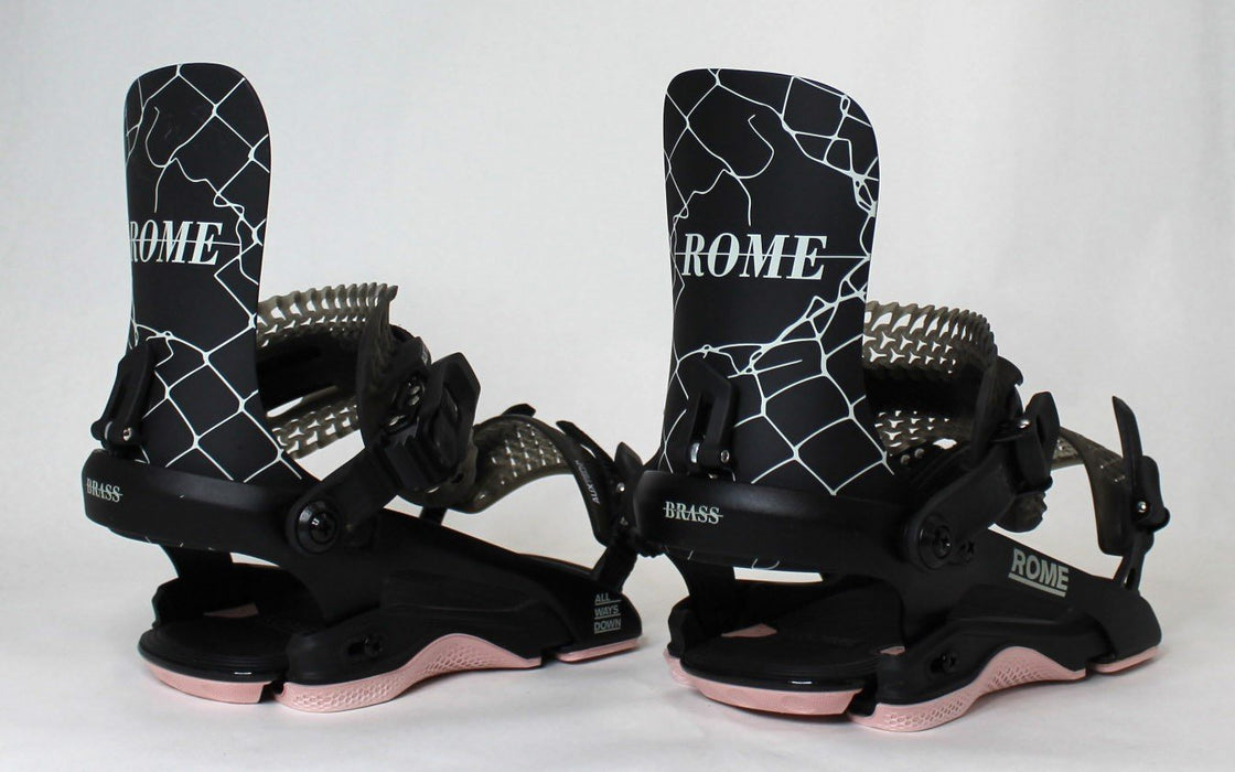 Rome Brass Snowboard Bindings, Small (Women's US 6.5 - 8.5), Black 2025 Demo