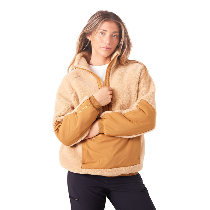 Dakine Hika Sherpa Fleece 1/4 Zip Pullover Shirt Women's Small Safari New