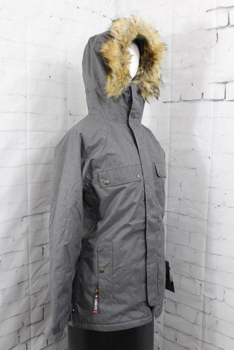 686 Dream Insulated Snowboard Jacket, Women's Small, Grey Melange