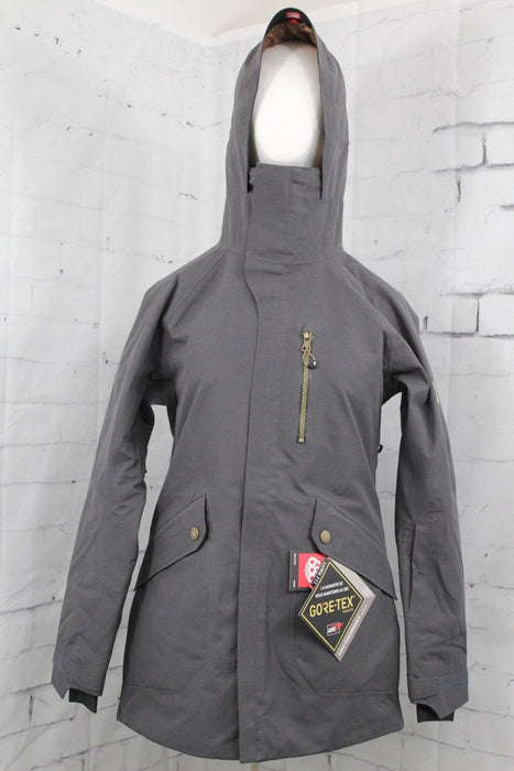 686 GLCR GoreTex Moonlight Insulated Snow Jacket Women's Small Charcoal