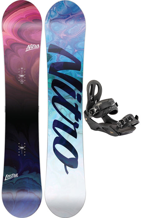 Nitro Lectra Women's Snowboard 146 cm with Nitro Rythm Bindings and Bag New 2024