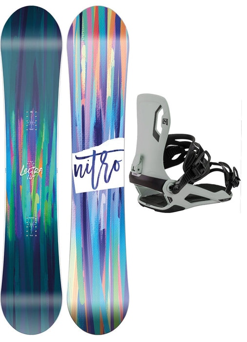 Nitro Lectra Brush Women's Snowboard 149 cm with Talent Bindings and Bag New
