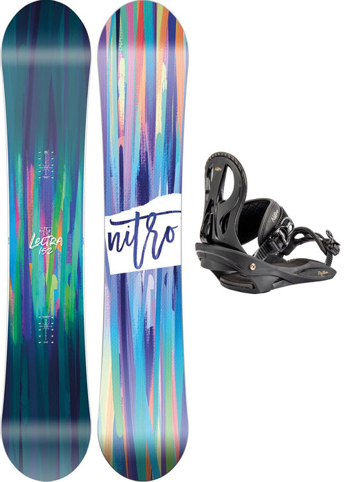 Nitro Lectra Brush Women's Snowboard 152 cm with Nitro Rythm Bindings New 2025