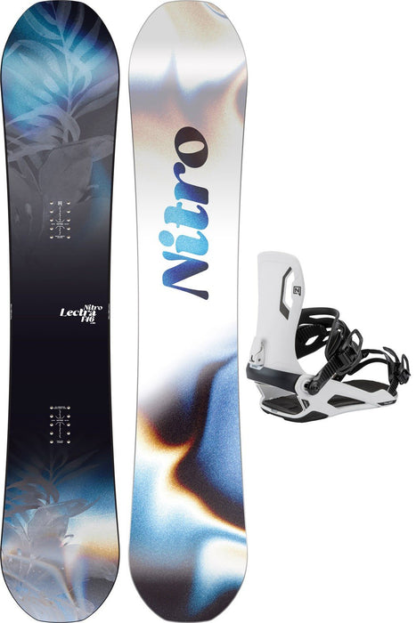 Nitro Lectra Leaf Cam-Out Women's Snowboard 146 cm with Talent Bindings and Bag