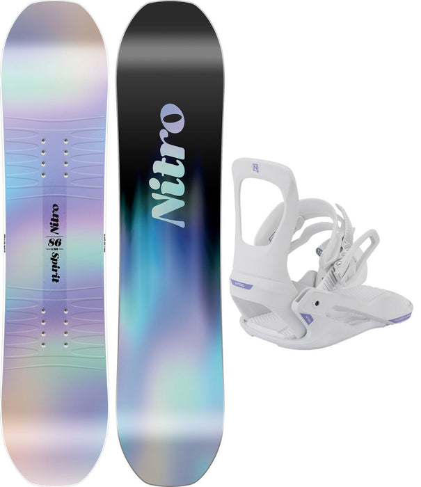 Nitro Spirit Girls Snowboard 86 cm with Charger Micro Bindings XS White New 2026