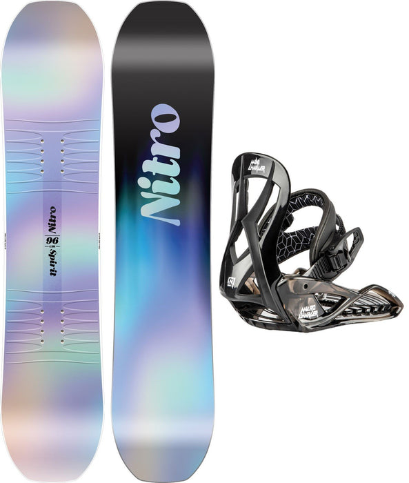 Nitro Spirit Girls Snowboard 96 cm with Micro Charger Bindings Black New 2025