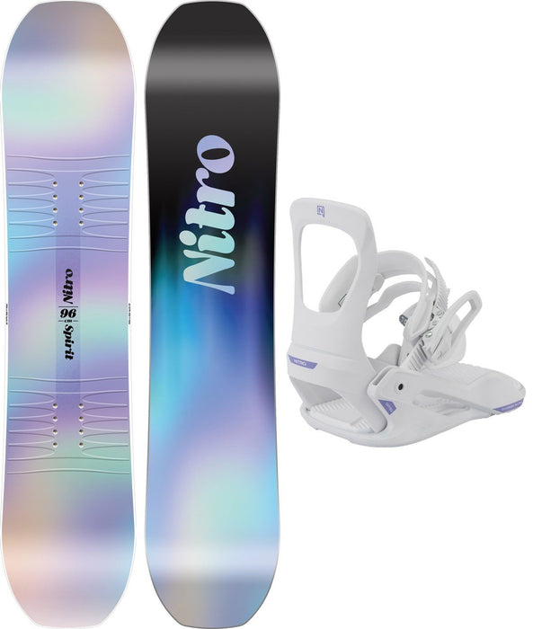 Nitro Spirit Girls Snowboard 96 cm with Charger Micro Bindings XS White New 2026