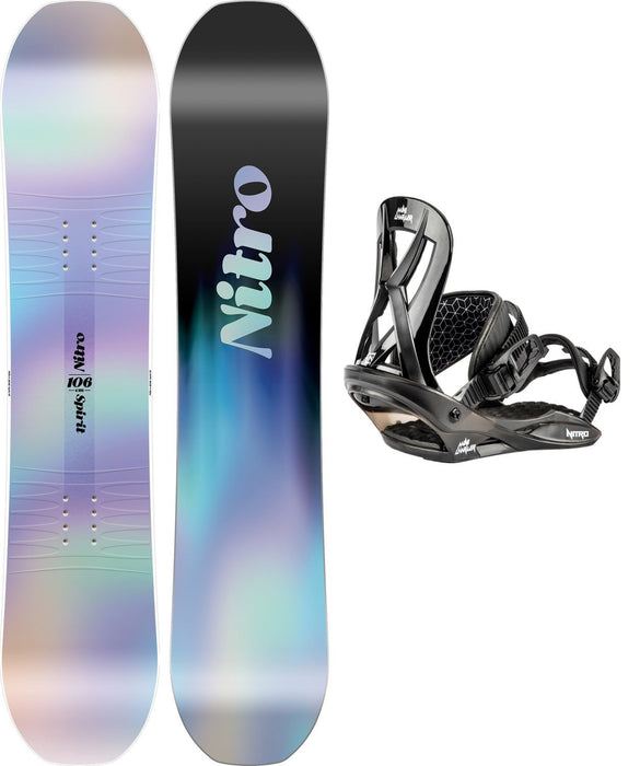 Nitro Spirit Girls Snowboard 106 cm with Mini Charger Bindings Black New 2025