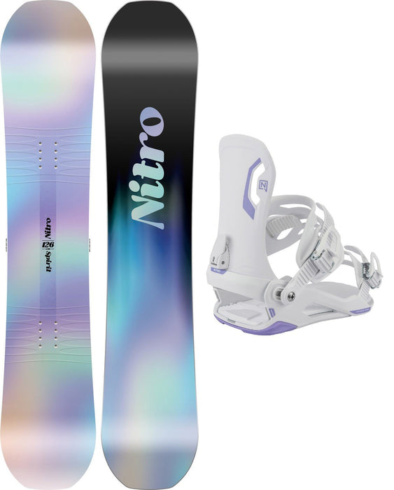 Nitro Spirit Girls Snowboard 126 cm with Mini Charger Bindings Black New 2026
