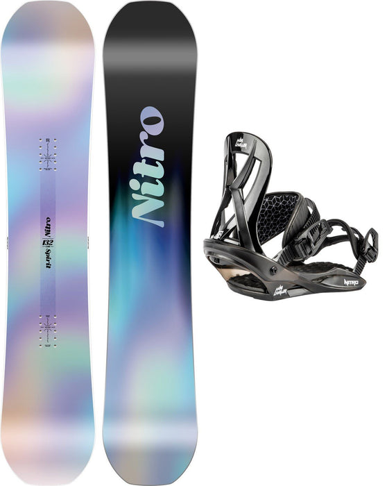 Nitro Spirit Girls Snowboard 132 cm with Mini Charger Bindings Black New 2025