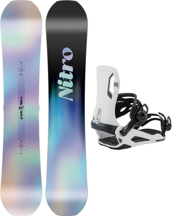 Nitro Spirit Girls Youth Snowboard 137 cm with Small White Talent Bindings 2026