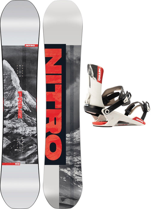 Nitro Prime Raw Men's Snowboard 158 cm + Nitro Rambler Bindings New 2027