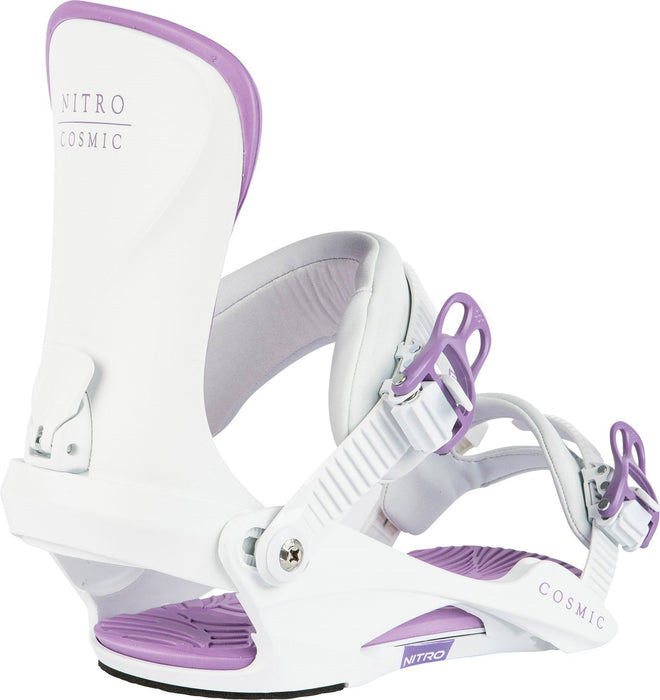 Nitro Cosmic Snowboard Bindings Small/Medium White Lavender Womens US 5.5-10.5