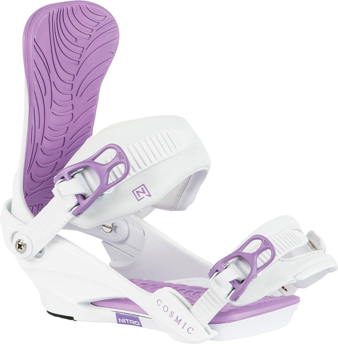Nitro Cosmic Snowboard Bindings Small/Medium White Lavender Womens US 5.5-10.5