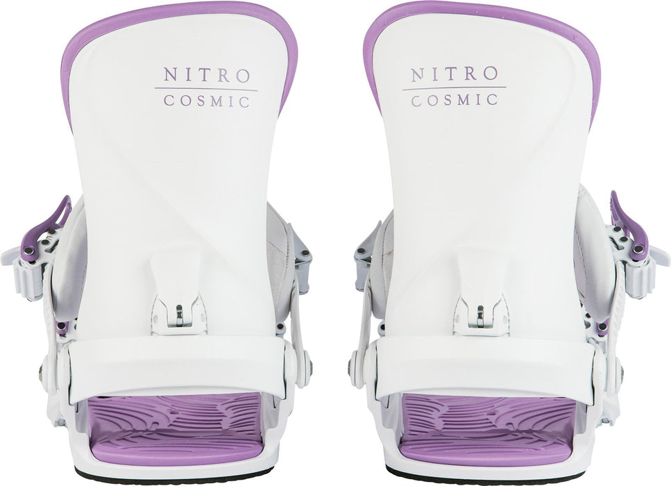 Nitro Cosmic Snowboard Bindings Small/Medium White Lavender Womens US 5.5-10.5