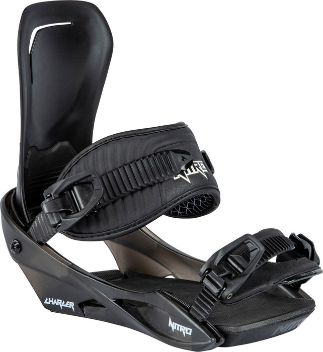 Nitro Charger Youth Snowboard Bindings Medium Black US 7 - 10.5 New