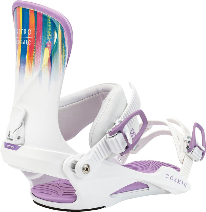 Nitro Cosmic Snowboard Bindings Women's Small Medium US 5.5-10.5 White Brush New