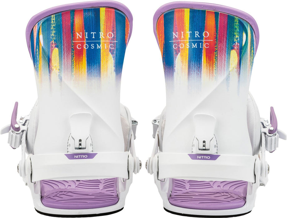 Nitro Cosmic Snowboard Bindings Women's Small Medium US 5.5-10.5 White Brush New