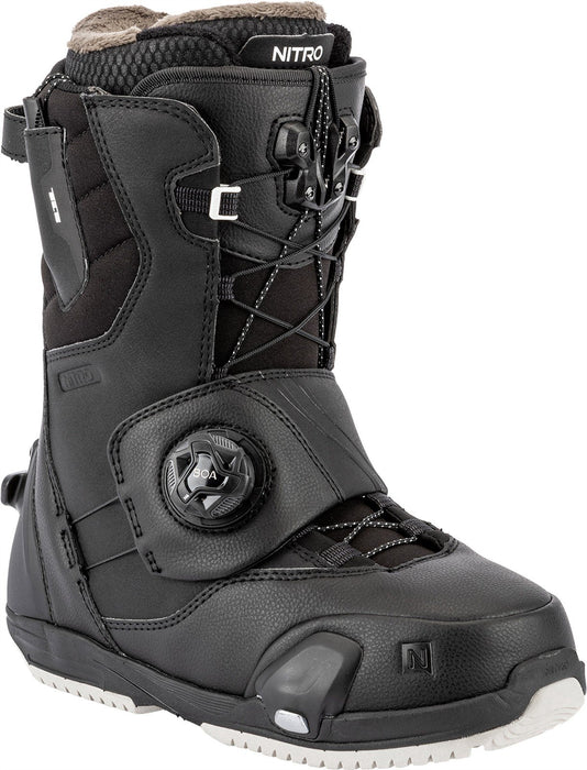 Nitro Cave TLS Step On Compatible Snowboard Boots, Women's 9 Black New 2026