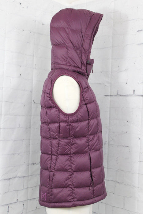 Burton AK Squall Hooded Down Vest Women's Medium Purple Starling New