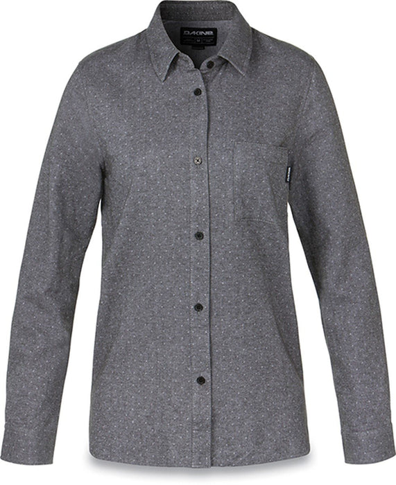 Dakine Women's Ada Button Down Long Sleeve Shirt Medium Pin Dot Washed Black New