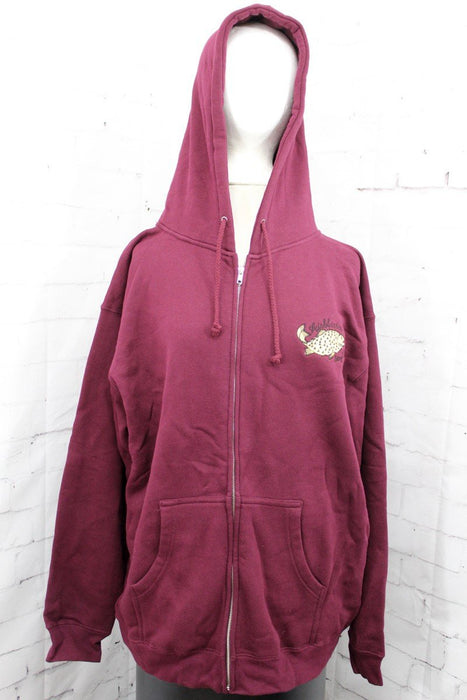 Airblaster Artic Trout Full Zip Hoodie, Men's Large, Maroon New