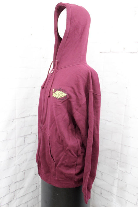 Airblaster Artic Trout Full Zip Hoodie, Men's Large, Maroon New