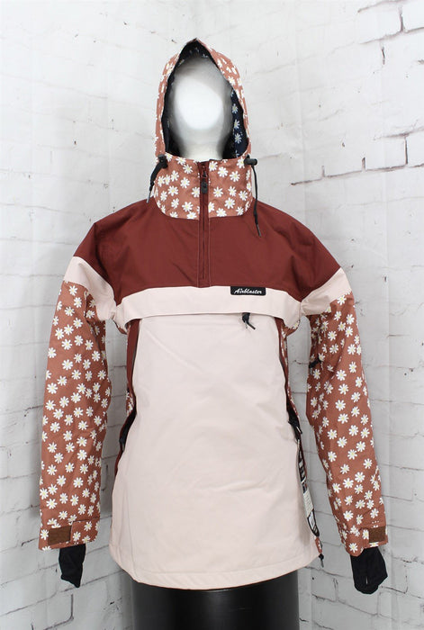 Airblaster Lady Trenchover Snow Jacket, Women's Extra Small XS, Rust Daisy Blush