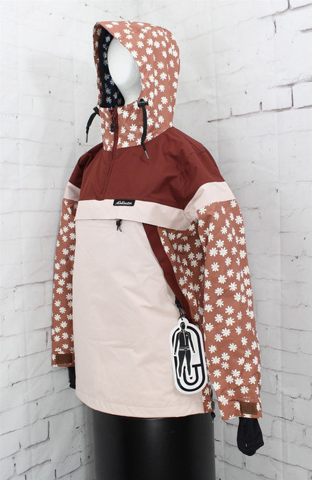 Airblaster Lady Trenchover Snow Jacket, Women's Extra Small XS, Rust Daisy Blush