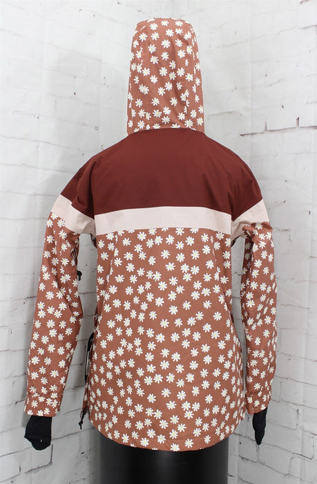 Airblaster Lady Trenchover Snow Jacket, Women's Extra Small XS, Rust Daisy Blush