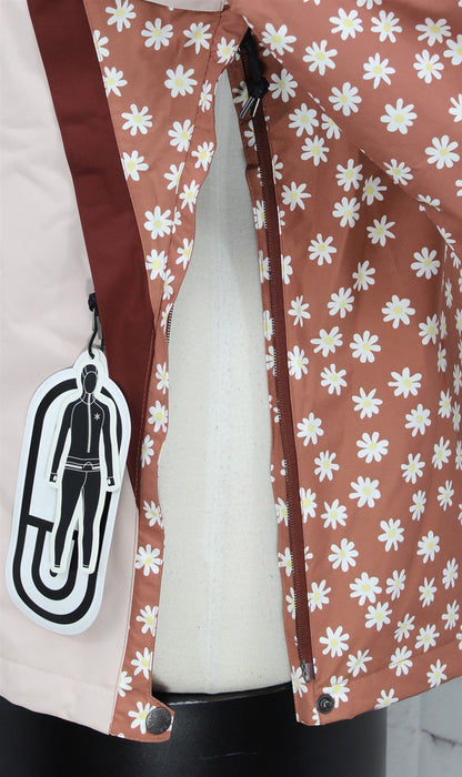 Airblaster Lady Trenchover Snow Jacket, Women's Extra Small XS, Rust Daisy Blush