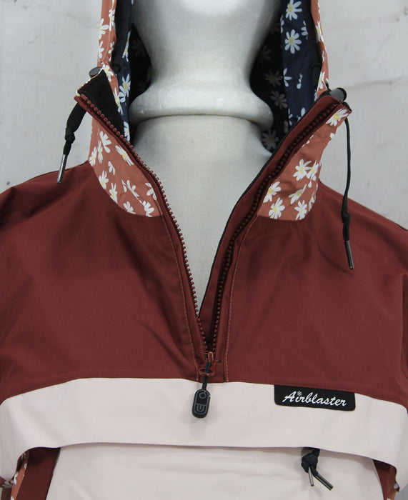 Airblaster Lady Trenchover Snow Jacket, Women's Extra Small XS, Rust Daisy Blush