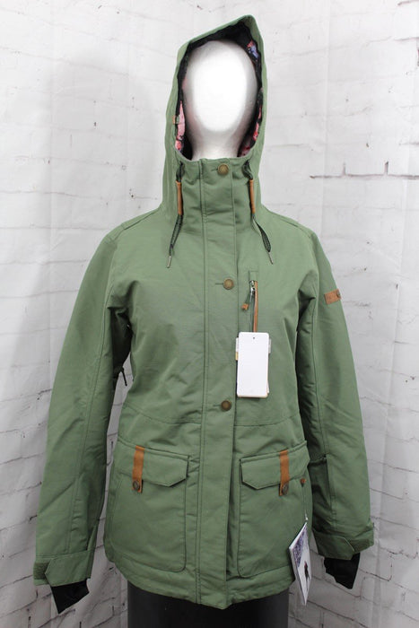 Roxy Andie Parka Snowboard Jacket, Womens' Small, Bronze Green